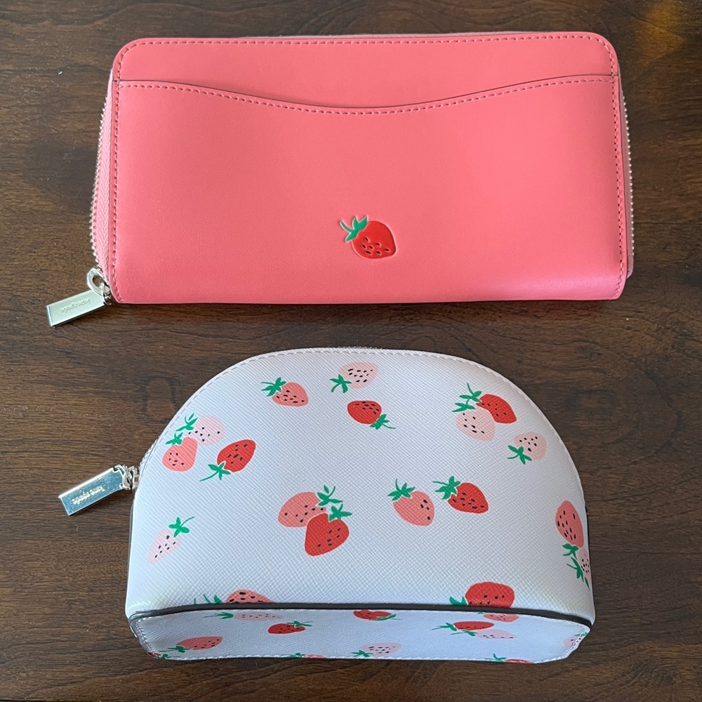 Kate Spade Strawberry Wallet and Pouch Set of 2 - Picture 2 of 4